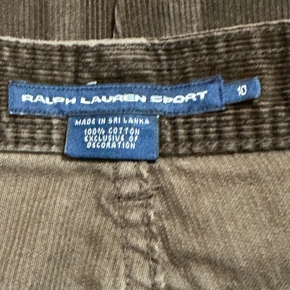 Ralph Lauren Sport Brown Corduroy Five-Pocket Mid-Rise Bootcut Jeans, Size 10 - Picture 5 of 7